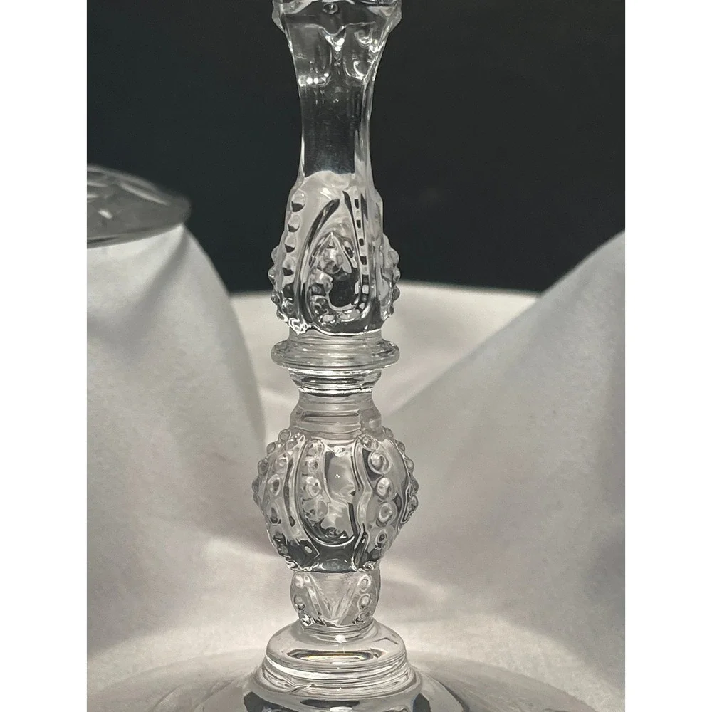 Vintage Heisey Crystal Tall Champagne Coupe Sherbet Glasses Set of 2 Clear 6in